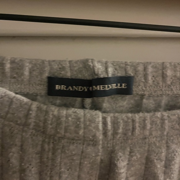 Brandy Melville Heather Grey Pointelle Pants - Picture 6 of 7